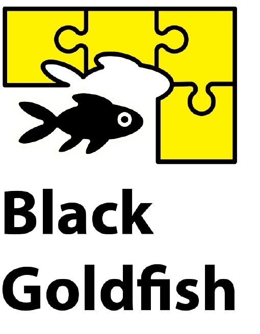 Black Goldfish White Background